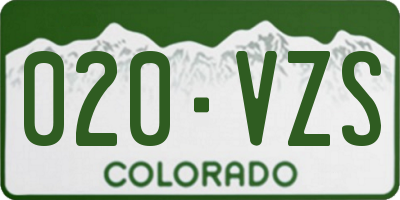 CO license plate 020VZS