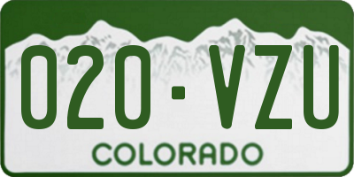 CO license plate 020VZU