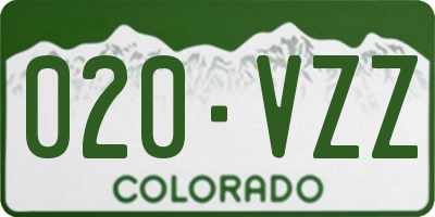 CO license plate 020VZZ