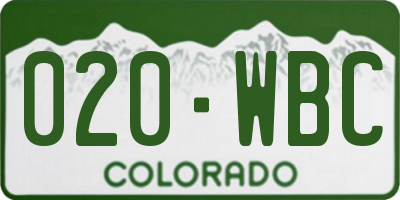 CO license plate 020WBC