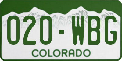 CO license plate 020WBG