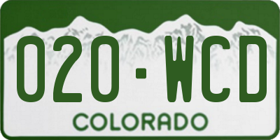 CO license plate 020WCD