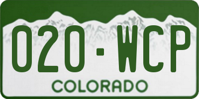 CO license plate 020WCP