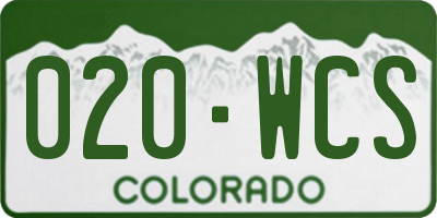 CO license plate 020WCS