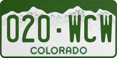 CO license plate 020WCW