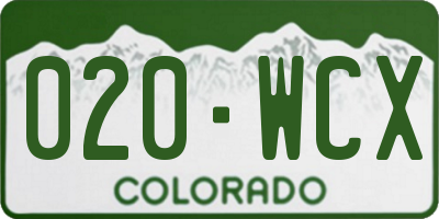 CO license plate 020WCX