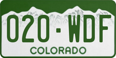 CO license plate 020WDF