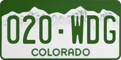 CO license plate 020WDG