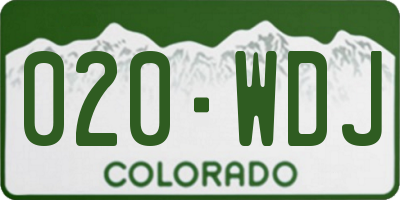 CO license plate 020WDJ