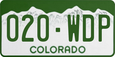 CO license plate 020WDP