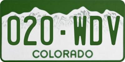 CO license plate 020WDV