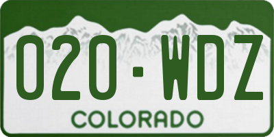 CO license plate 020WDZ