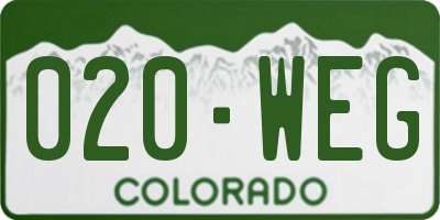 CO license plate 020WEG