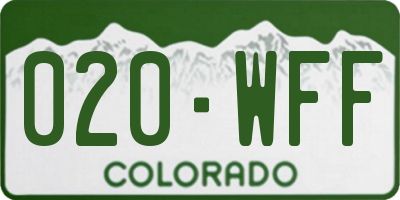 CO license plate 020WFF