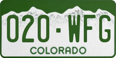 CO license plate 020WFG
