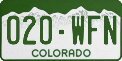 CO license plate 020WFN