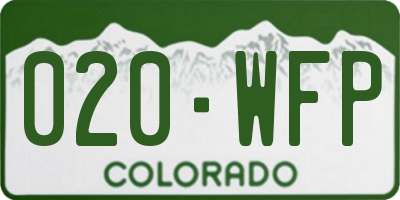 CO license plate 020WFP