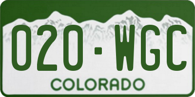CO license plate 020WGC