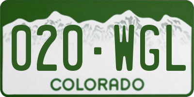 CO license plate 020WGL