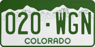 CO license plate 020WGN