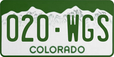 CO license plate 020WGS
