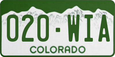 CO license plate 020WIA