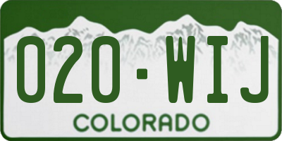 CO license plate 020WIJ