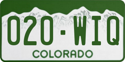 CO license plate 020WIQ