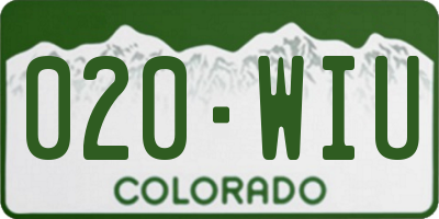 CO license plate 020WIU