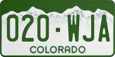 CO license plate 020WJA