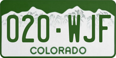 CO license plate 020WJF