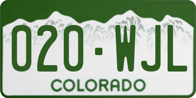 CO license plate 020WJL