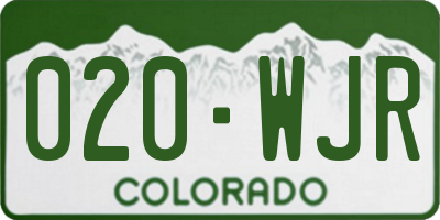 CO license plate 020WJR