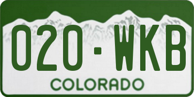 CO license plate 020WKB