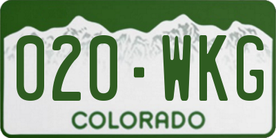 CO license plate 020WKG