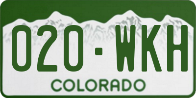 CO license plate 020WKH