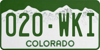 CO license plate 020WKI