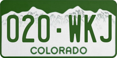 CO license plate 020WKJ