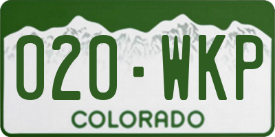 CO license plate 020WKP