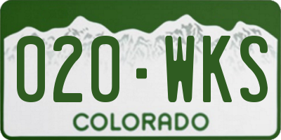 CO license plate 020WKS