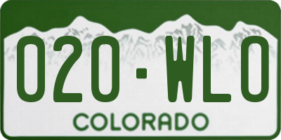 CO license plate 020WLO