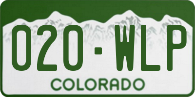 CO license plate 020WLP