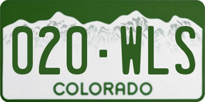 CO license plate 020WLS