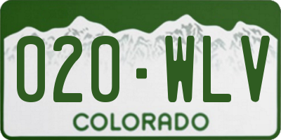 CO license plate 020WLV