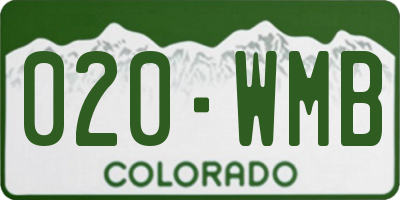 CO license plate 020WMB