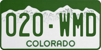 CO license plate 020WMD