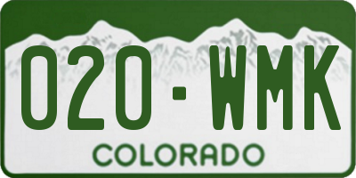 CO license plate 020WMK