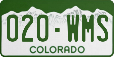 CO license plate 020WMS