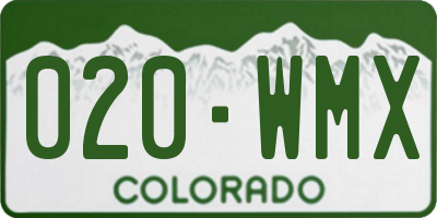 CO license plate 020WMX
