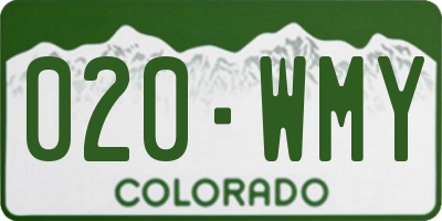 CO license plate 020WMY
